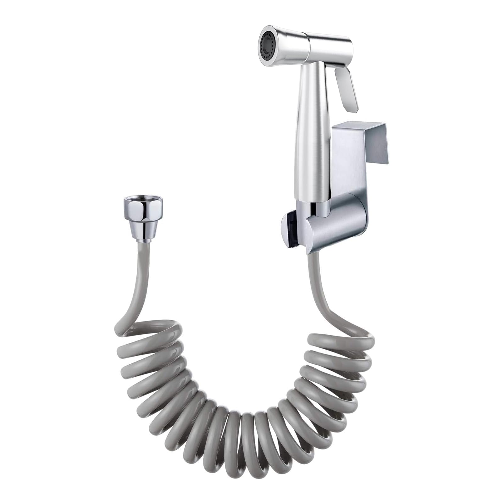 Photo 1 of Bidet Stainless Steel Hand Shower, Muslim Stainless Steel Shower, Baby Cloth Diaper Spray Set with Spring Hose, Wall Mount