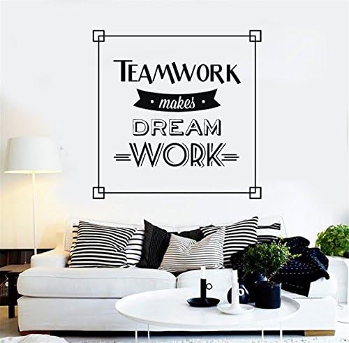 Negativ Wall Decal Motivation Teamwork Makes Dream Work Vinyl Removable Mural Art Decoration Stickers for Home Bedroom Nursery Living Room Kitchen