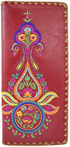 Colorful Floral Splender Flower Festival Embroidered Beautiful Large Wallet