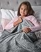 5lb Weighted Blanket with Dot Minky Cover for Kids (Inner Light Gray/Cover Gray & Light Gray, 36