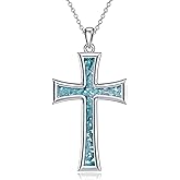 Shusukue Cross Necklaces for Women 925 Sterling Silver Cross Pendant Christmas Religious Jewelry Gifts