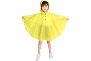Spmor Kids Rain Poncho Hooded Jacket Rain Coat