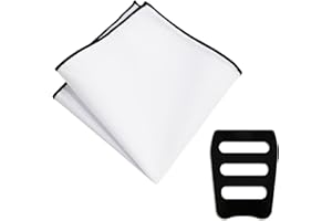 Gsyziux Cotton Pocket Squares For Men, Mens Handkerchiefs with Holder Embroidered Edge Suit Handkerchief for Business Party