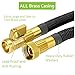 Healon Expandable Garden Water Hose with 10 Pattern Spray Nozzle, Solid Brass Connector, Double Latex Core Expanding Water Hose with Storage Bag (50FT)
