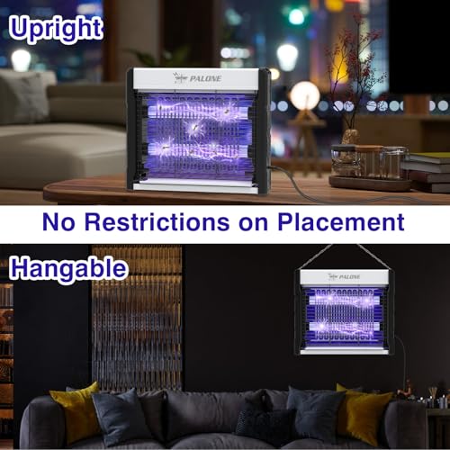 PALONE Bug Zapper, 4000V Electric Bug Zapper with Hanging Function for Indoor Outdoor, Fly Zapper with Removable Tray USB for Bedroom,Kitchen,Courtyard
