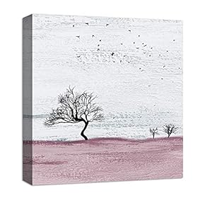 Canvas Wall Art Abstract Blackground Tree Pop-up Painting Artwork for Home Prints Framed - 12x12 inches
