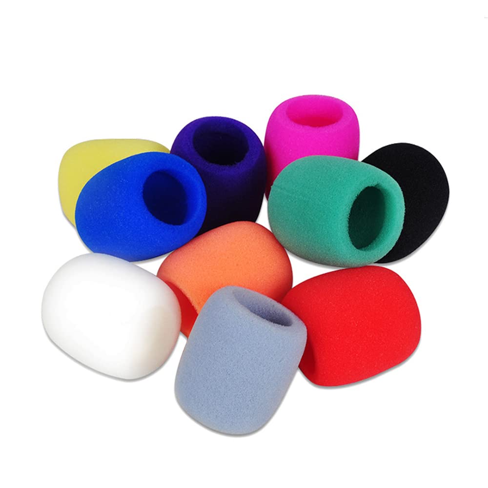 Namvo 10Pcs Microphone Cover, Colorful Foam Mic Cover Handheld Microphone Windscreen for KTV Stage