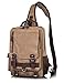 H HIKKER-LINK Canvas Messenger Bag Crossbody Shoulder Backpack Sling Bag Rucksack Daypack Casual Travel Coffee Large