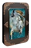 Tree-Free Greetings Noteables Notecards In Reusable Embossed Tin, 12 Card Assortment, Recycled, 4 x 6 Inches, Wolf Spirit Shield, Multi Color (76081)
