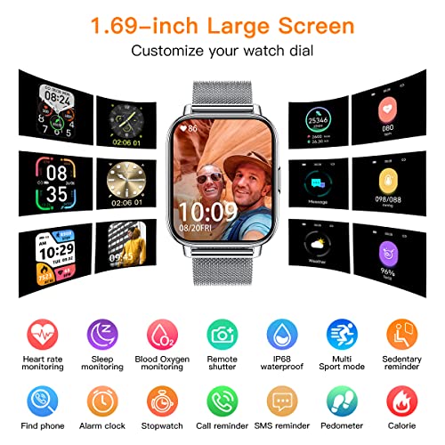 CanMixs Smart Watch for Android Phones iOS Bluetooth Smart Watches for