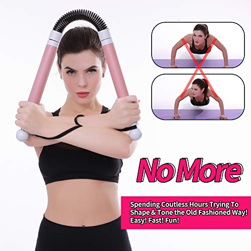 KimFit Arm Workout Equipment - Upper Body Exercise for Women Tones Strengthens Arms Biceps Shoulders Chest, at Home Fitness,Stretching, Strength Training, Physical Therapy Pink - Thumbnail 2