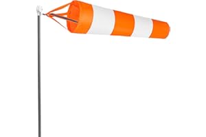 MBAIYO 31.5" Wind Sock for Outside Heavy Duty, Wind Socks with Reflective Belt Oxford Cloth Windsock Waterproof Rip-Stop Windsocks Outdoor for Airport Farm Park Yard(Orange White)