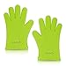 Silicone Heat Resistant Oven Mitts Gloves Potholder For Kitchen/Barbeque - Green - New