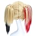 Xcoser Harley Yellow Ponytail With Red Black Cosplay Wig Hair For Cosplay Costume Accessories