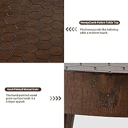 HOMPUS Round Nesting Coffee Table w Honeycomb
