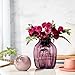 CASAMOTION Vases Hand Blown Solid Color Home Decor Centerpieces Gift Art Ribbed Glass Vase, Violet, 8''