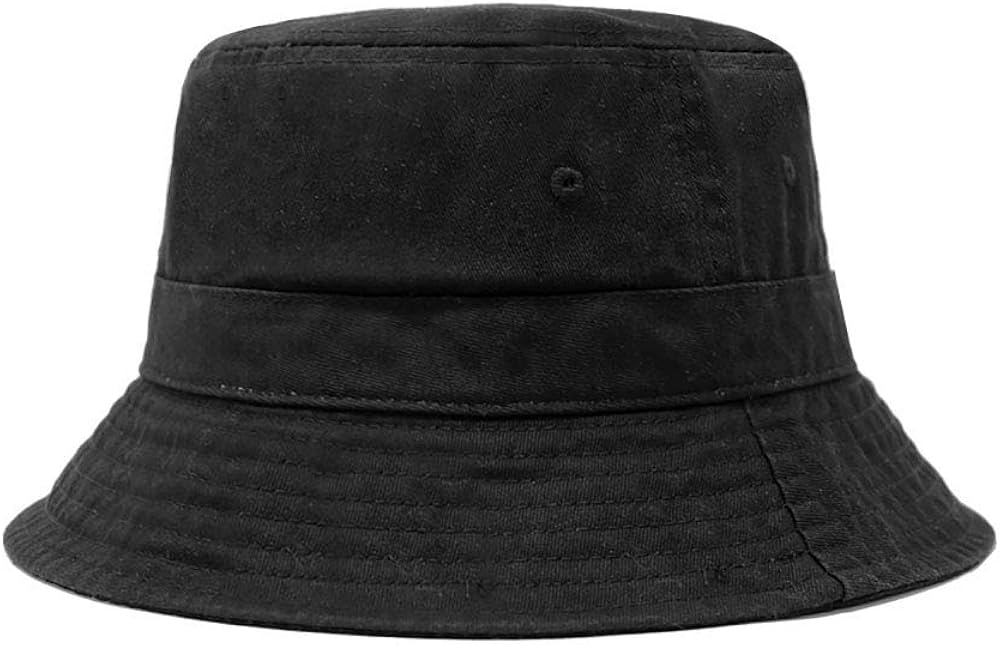 CHOK.LIDS Cotton Bucket Hats Unisex Wide Brim Outdoor Summer Cap Hiking Beach Sports (Black) at  Men’s Clothing store