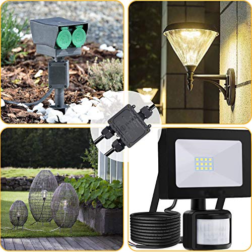 Abzweigdose Wasserdicht IP68 Ø4mm-Ø14mm Tüv-Zertifizierung Schwarz Elektrischer Außen Verteilerdose für Garten | Outdoor… – Bild 6