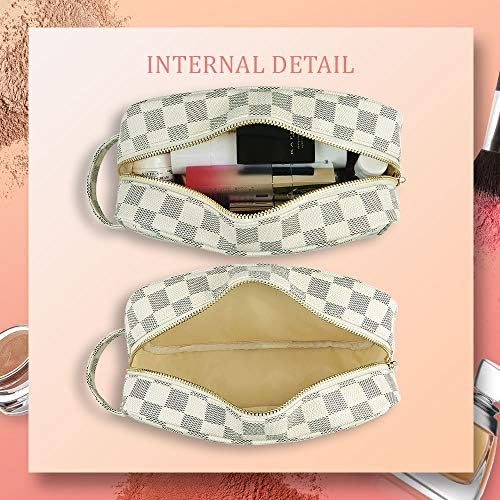 LIVISTA Makeup Cosmetic Bag Organizer Multifunction Portable Toiletry Case Jewelry Bags for Women and Girls (Cream) 7 LIVISTA Makeup Cosmetic Bag Organizer Multifunction Portable Toiletry Case Jewelry Bags for Women and Girls (Cream)