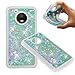 Moto E4 (US Version) Case, NOKEA Soft TPU Flowing Liquid Floating Luxury Bling Glitter Sparkle Case Cover Fashion Design for Moto E4 (US Version) (Green)