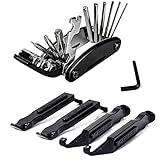Ziyue Multi-Function Bicycle Bike Cycling Mechanic Repair Tool Kit With 4 pcs Tire Pry Bars Rods+1 pcs Six angle wrench (Black -A)
