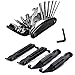 ziyue Bicycle Tool Kit, Spare Necessary Tool for Cycling,Multi-Function, Best Bike Repair Tires & Tubes Tools, 16 in 1 Mechanic Repair Tools Kits With 4 pcs Tire Pry Bars Rods (Black -A)