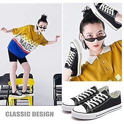 White Sneakers for Women Low Top Canvas Shoes