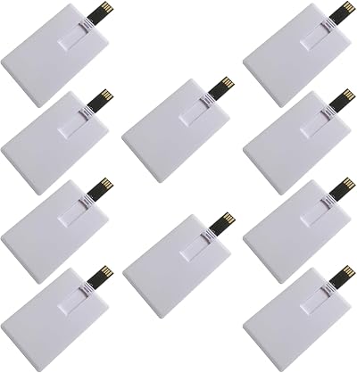 Fenglangrong 10 Pack 2GB USB Flash Drive White Credit Card Shape Memory Stick U
