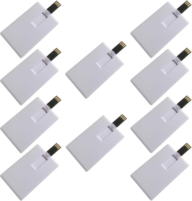 Fenglangrong 10 Pack 2GB USB Flash Drive White Credit Card Shape Memory Stick U