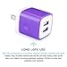 Wall Charger Dual Port Adapter with 6ft Micro USB Cable, Kakaly Charge Sync Cable Cord for Samsung S6 S7 Edge Plus, HTC, Sony, HuaWei, Blackberry, Android Smartphones-Purple