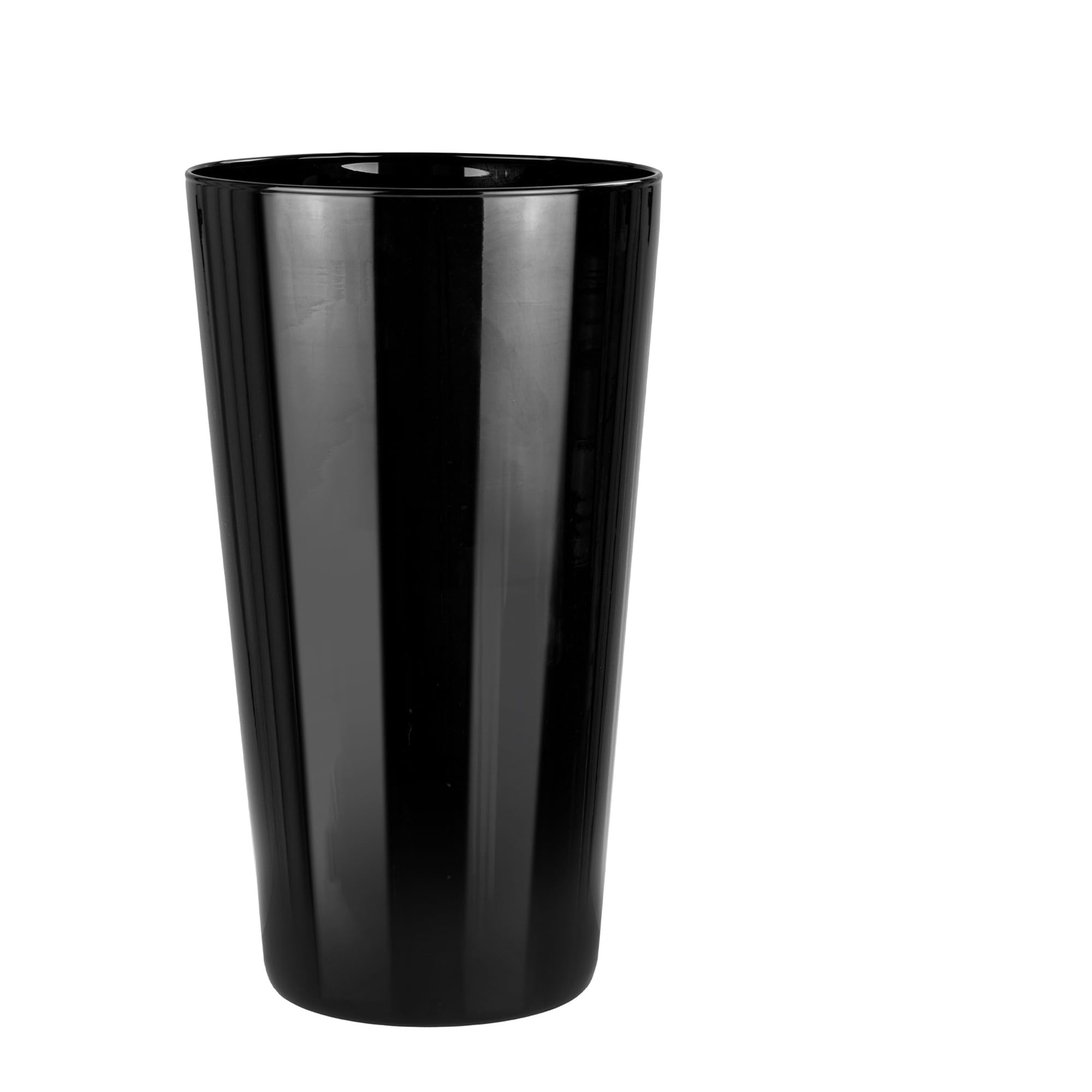Trend for Home Black Vase H: 25 cm Flower Vases for Living Room Glass Vases for Flowers Conical Vase Black Decor Tall Vase for Pampas Grass Round Vase Black Glass Vase | Ø 14 cm | Alyssa Piano Black