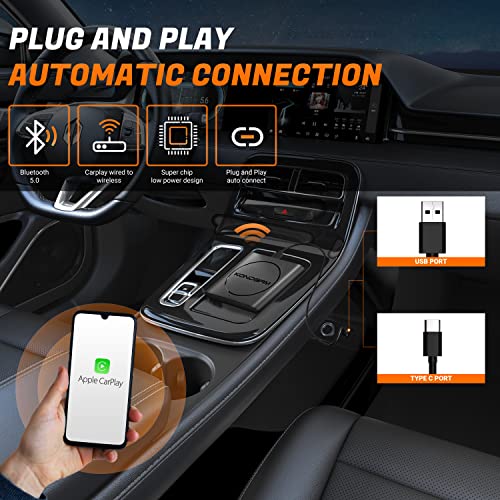 Apple Carplay Wireless Adapter for iPhone, 2022 Wireless CarPlay Dongle