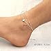 18K Rose Gold Two-Layer Heart Pendant Anklet