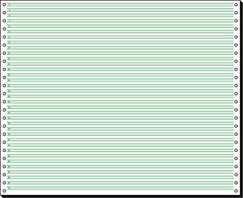 SIGEL 12371 Music Ruled Listing Paper, 12 x 375 mm, 1-part, 60 gsm, 1/6 green bar, 2000 sheets