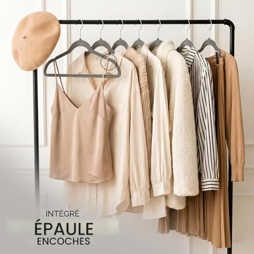 Premium Cintres en Velours (Gris, Paquet de 20)