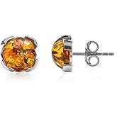 Ian and Valeri Co. Amber Sterling Silver Stud Square Earrings