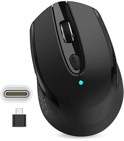 Lenovo 400 USB-C - Mouse con Cable Compacto - Mouse portátil Compatible con Bolsillo para portátil o Monitor de computadora Grande, Color Negro