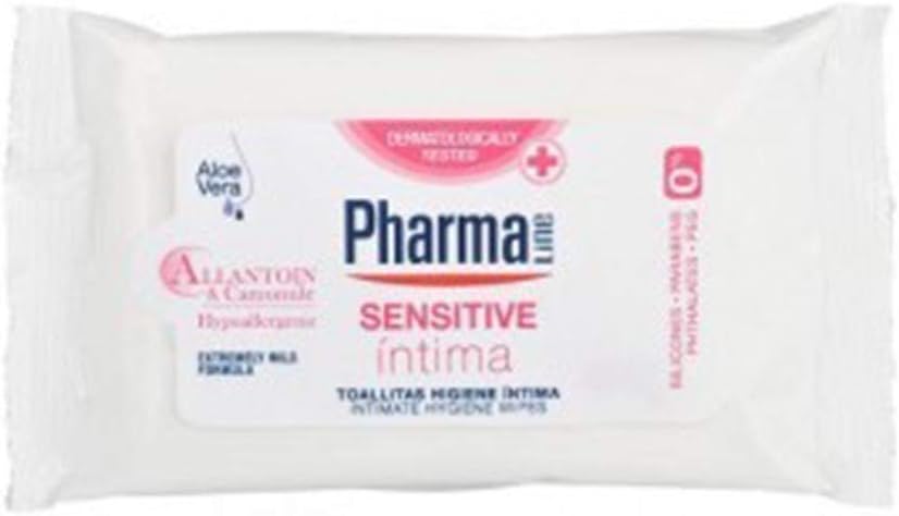 Pharmaline Intimate Hygiene Wipes, Sensitive, 12 wipes, 12 count (Pack of 1)