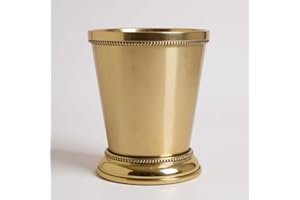 HANDTECHINDIA Mint Julep Cups For Bourbon Cocktail Moscow Mule Classic Beaded Trim Border Made by Soild Brass Capacity-12 Oun