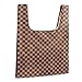 WODKEIS Foldable Reusable Grocery Bags 3Pcs Reusable Shopping Tote Bags Heavy Duty Grocery Tote Bags Reusable Bag Lightweight Shopping Bag Foldable into Attached Pouch, White/Green/Brown