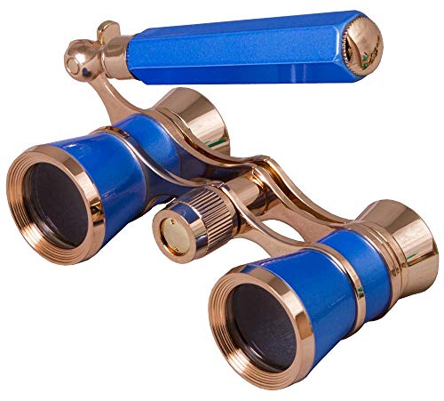 Levenhuk Broadway 325L Blue Wave Lorgnette Opera Glasses - Theater Binoculars with Extendable Handle