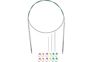 BSHOOKER Circular Knitting Needles 32inches/80cm,Size US 4.0(3.5mm) Stainless Steel Round Knitting Needles for Handmade Knitting DIY