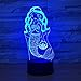Fuxiao Mermaid 3D Optical Desk Lamp Night Light 7 Colors Change Table lamp with USB Cable for Home Decoration Household Accessories,Princess Birthday Christmas Gift for Girl Kids or Adult