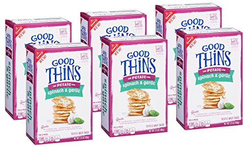 Good Thins: The Potato One - Spinach & Garlic Crackers, 3.75 Ounce, (Pack of 6)