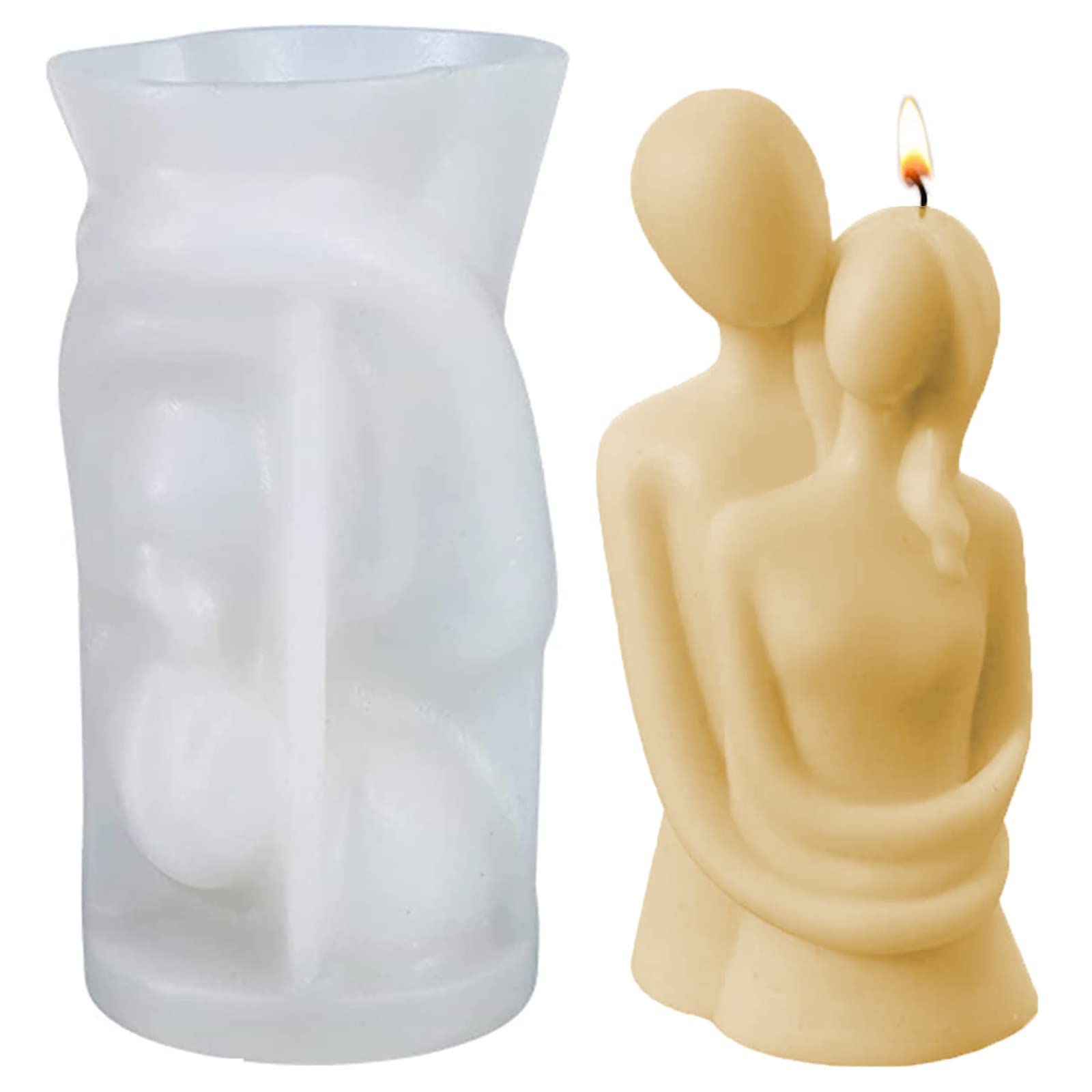 TROYSINC Candle Mould Silicone 3D Art Human Body Candle Mould DIY Handmade Candles Casting Mould Candle for Pouring Candles Soap Mould for Handmade Ornaments Scented Candle Home Decor (Couples)