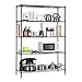 LANGRIA 5-Tier Industrial Garage Shelving Unit, Heavy Duty Metal Shelves, Black