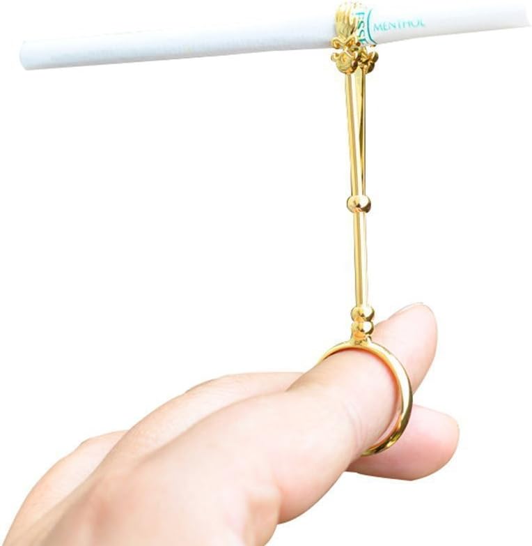 Dkka Elegant Lady Smoker Cigarette Holder Ring，Hands Free Cigarette Holder for Nicotine Free Fingers (S) DKA071 (S)