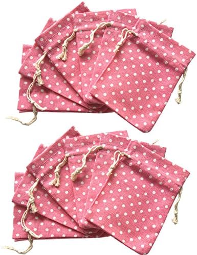 12PC Cute Cat Rabbit Printed Burlap Gift Bag Christmas Wedding Dot Candy Pouch Jewelry Sacks-dot