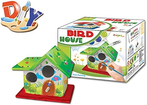 Crafts Wooden Build &amp; Paint a BirdHouse DIY Wood Bird Feeder w/ Decoration and Painting Kit