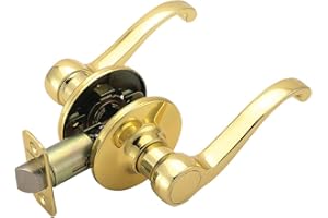 Design House Scroll Passage Hall and Closet Door Lever, Polished Brass, 6.375 in x 1.88 in x 2.625 in, 783035